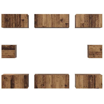 TV-Schrank Set Wandmontiert 8 pcs Altholz Holzwerkstoff