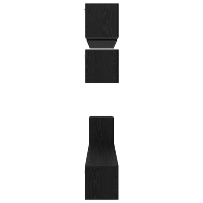 TV-Möbel-Set Wandmontiert 8 pcs Schwarze Eiche Holzwerkstoff