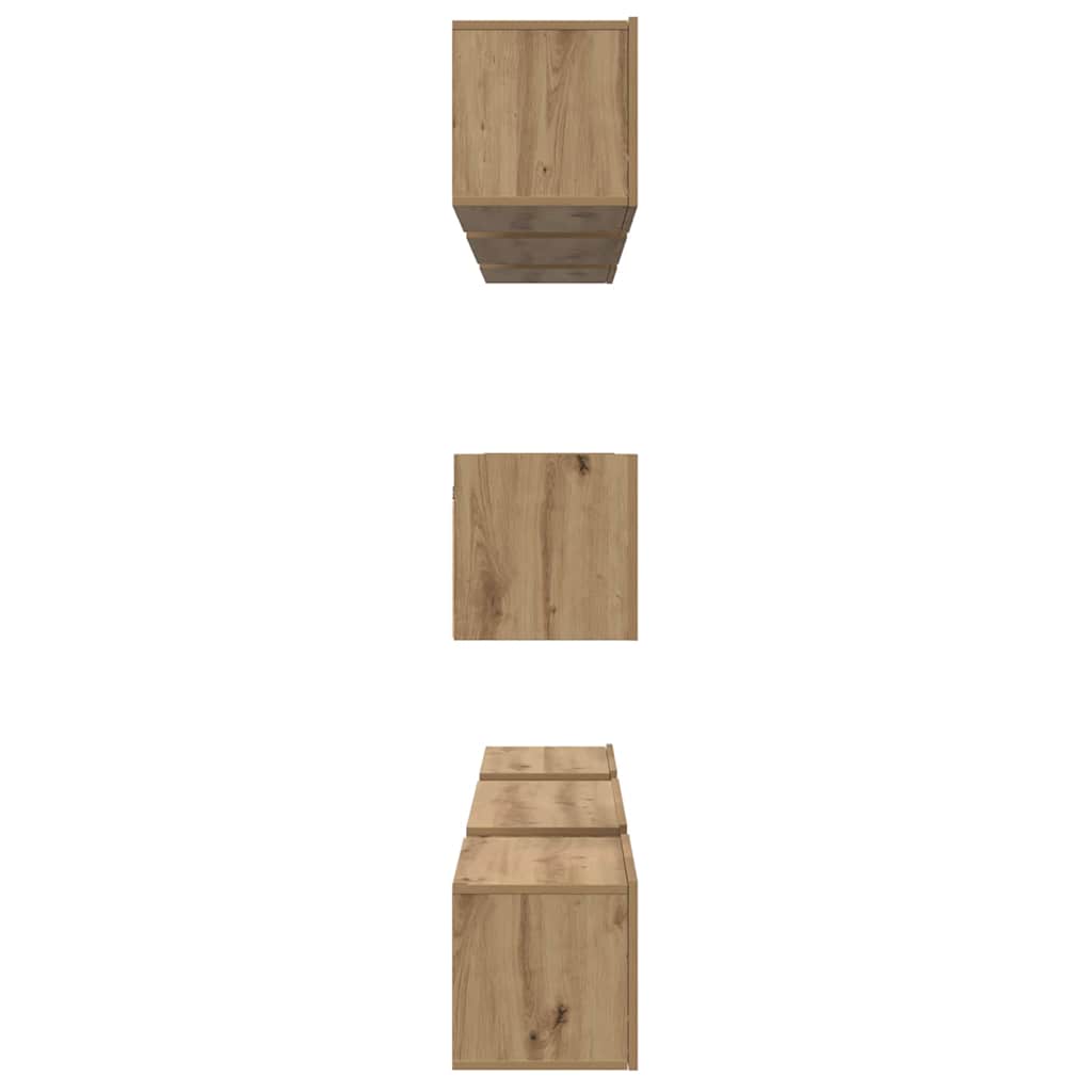 TV-Schrank Set 8 pcs Eiche handwerklich Holzwerkstoff