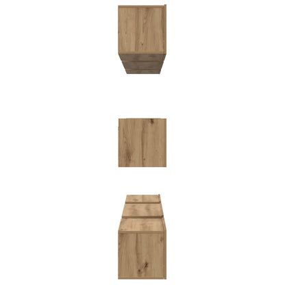 TV-Schrank Set 8 pcs Eiche handwerklich Holzwerkstoff