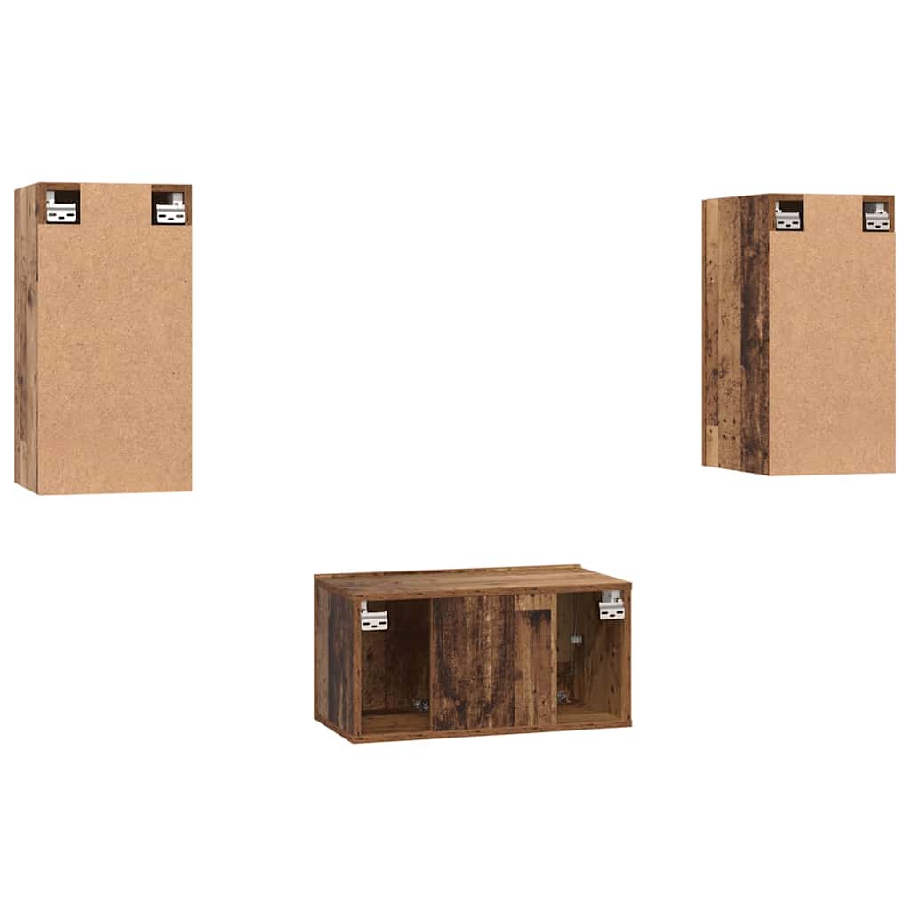 TV-Möbel-Set 3 pcs Altholz 60 x 30 x 30 cm Holzwerkstoff