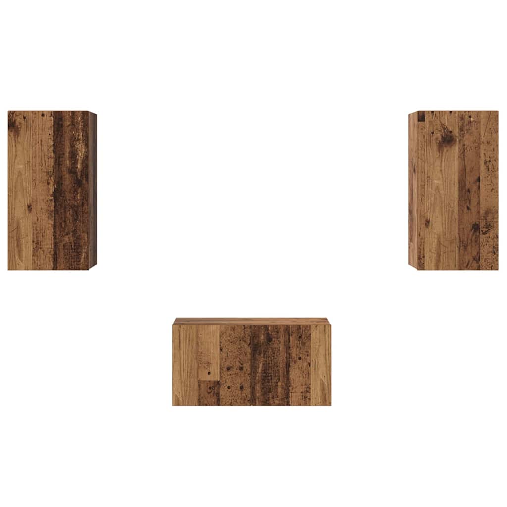 TV-Möbel-Set 3 pcs Altholz 60 x 30 x 30 cm Holzwerkstoff