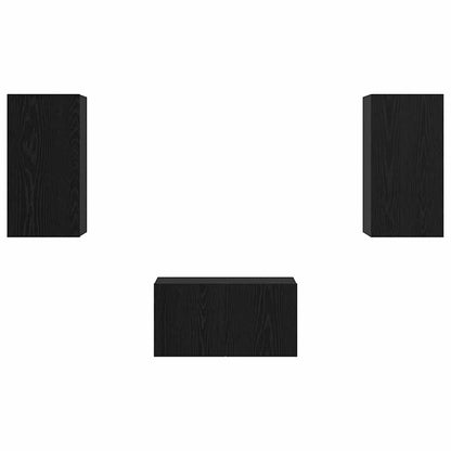 TV-Möbel-Set 3 pcs Schwarze Eiche 60 x 30 x 30 cm Holzwerkstoff