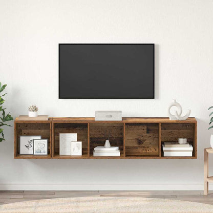 TV-Schrank Set 2 pcs Altholz 37 x 37 x 142,5 cm Holzwerkstoff