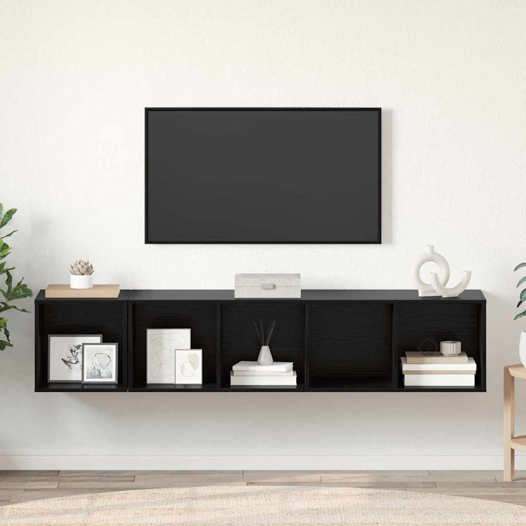 TV-Schrank Set 2 pcs Schwarze Eiche 37 x 37 x 142,5 cm