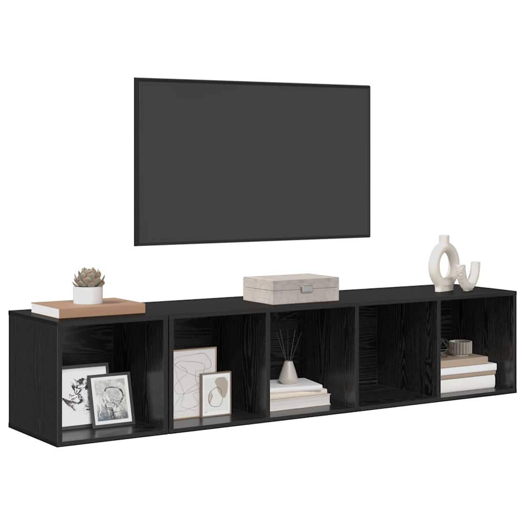 TV-Schrank Set 2 pcs Schwarze Eiche 37 x 37 x 142,5 cm