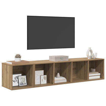 TV-Schrank Set 2 pcs Eiche handwerklich 37 x 37 x 142,5 cm