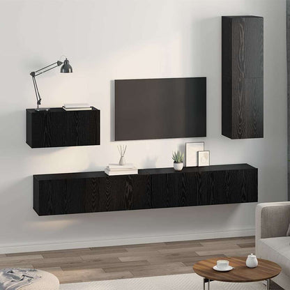 Wand TV Schrank 4 pcs Schwarze Eiche 200 x 30 x 30 cm
