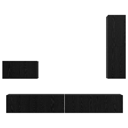 Wand TV Schrank 4 pcs Schwarze Eiche 200 x 30 x 30 cm
