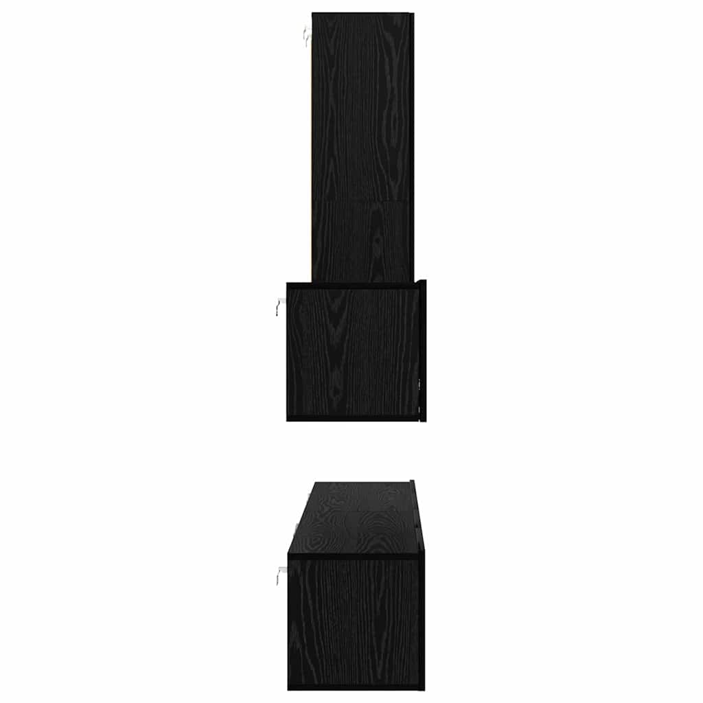 Wand TV Schrank 4 pcs Schwarze Eiche 200 x 30 x 30 cm