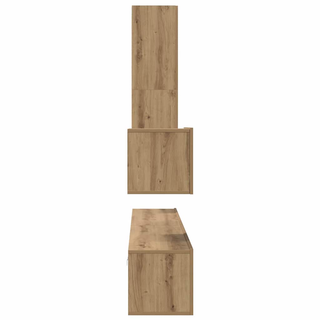 TV-Schrank Set 4 pcs Eiche handwerklich 200 x 30 x 30 cm