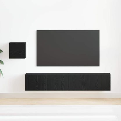 TV-Schrank-Set 4 pcs Schwarz Eichen-Optik 80 x 30 x 30 cm