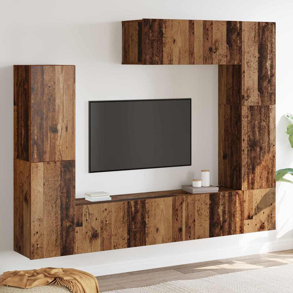 TV-Möbel-Set 7 pcs Altholz 80 x 30 x 30 cm Holzwerkstoff