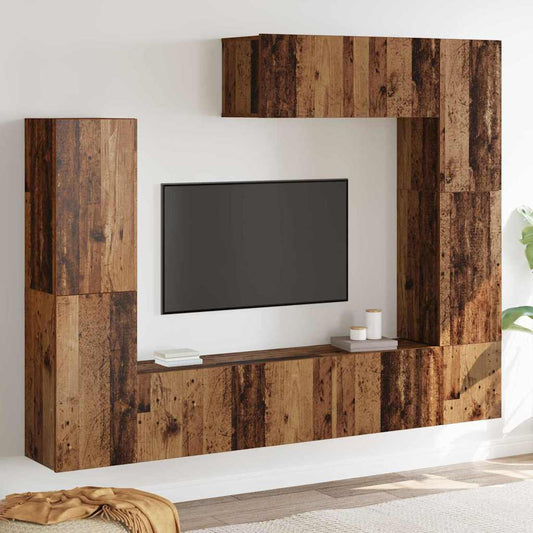 TV-Möbel-Set 7 pcs Altholz 80 x 30 x 30 cm Holzwerkstoff