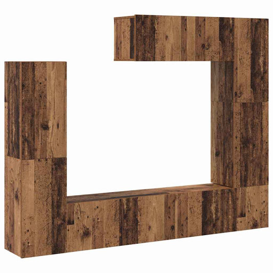 TV-Möbel-Set 7 pcs Altholz 80 x 30 x 30 cm Holzwerkstoff
