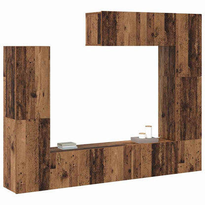 TV-Möbel-Set 7 pcs Altholz 80 x 30 x 30 cm Holzwerkstoff