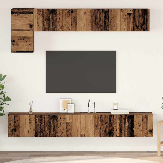 TV-Möbel-Set 5 pcs Altholz 100 x 30 x 30 cm Holzwerkstoff