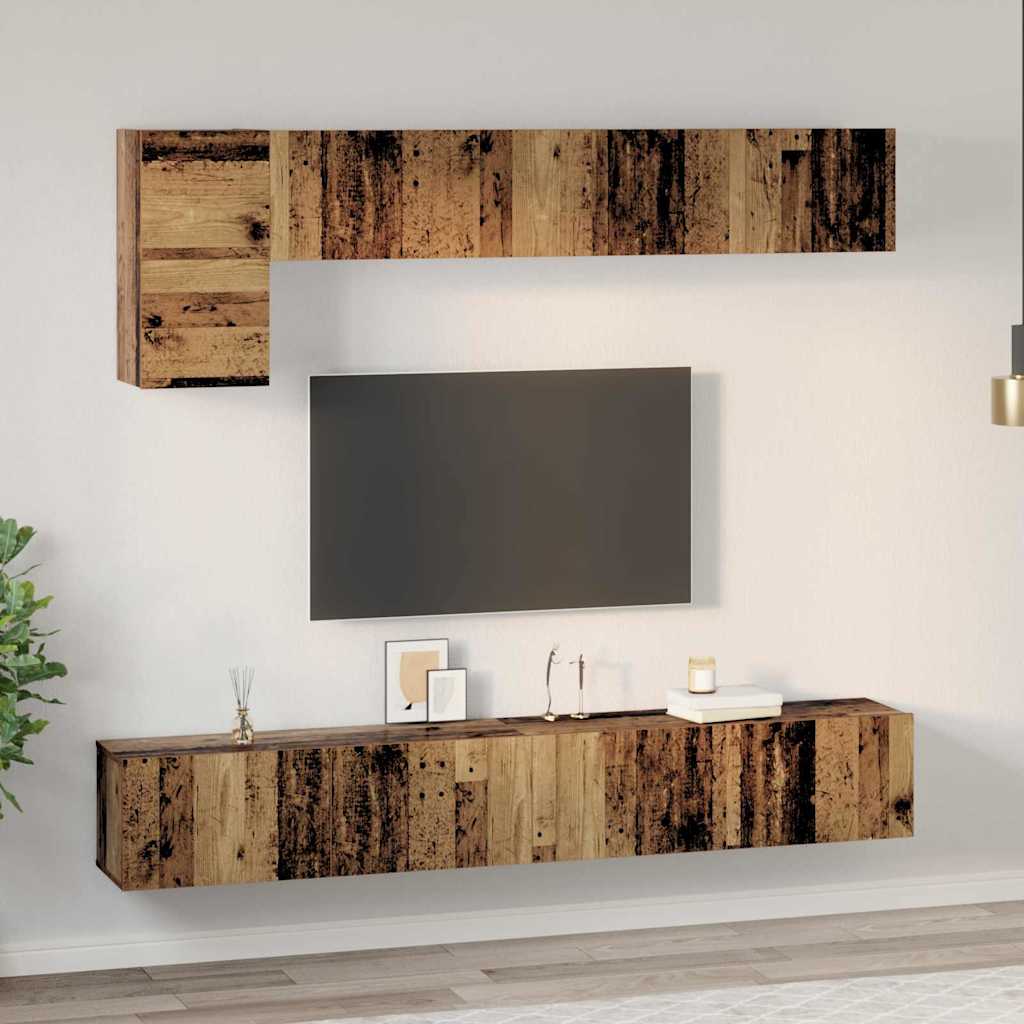 TV-Möbel-Set 5 pcs Altholz 100 x 30 x 30 cm Holzwerkstoff