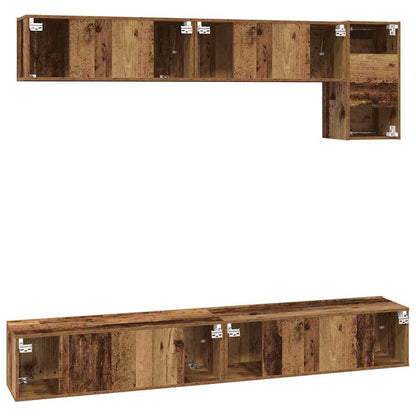 TV-Möbel-Set 5 pcs Altholz 100 x 30 x 30 cm Holzwerkstoff