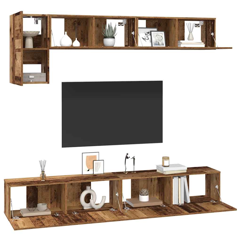 TV-Möbel-Set 5 pcs Altholz 100 x 30 x 30 cm Holzwerkstoff