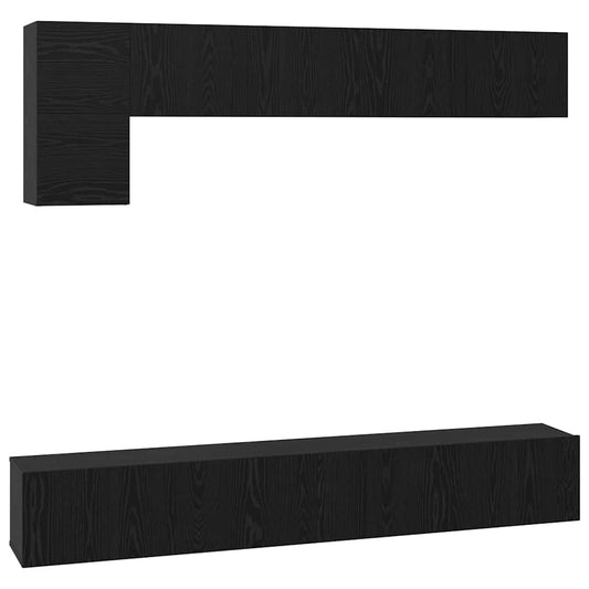 TV-Möbel-Set Wandmontiert 5 pcs Schwarze Eiche 100 x 30 x 30 cm