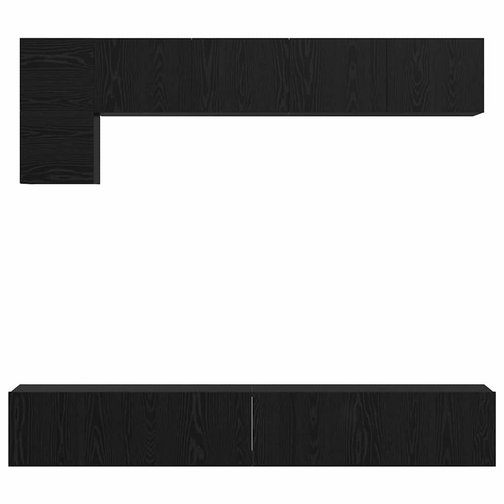 TV-Möbel-Set Wandmontiert 5 pcs Schwarze Eiche 100 x 30 x 30 cm