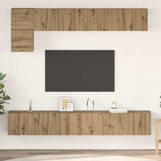 TV-Möbel-Set 5 pcs Eiche handwerklich 100 x 30 x 30 cm