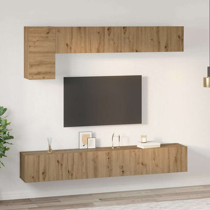 TV-Möbel-Set 5 pcs Eiche handwerklich 100 x 30 x 30 cm