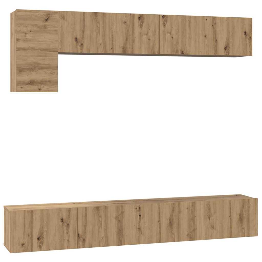 TV-Möbel-Set 5 pcs Eiche handwerklich 100 x 30 x 30 cm
