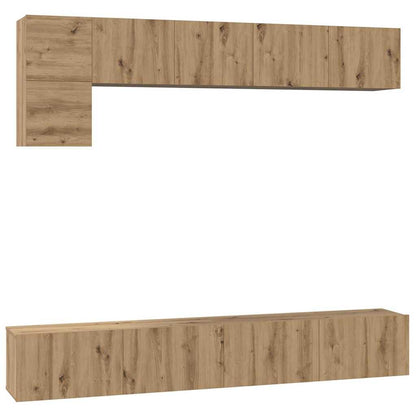 TV-Möbel-Set 5 pcs Eiche handwerklich 100 x 30 x 30 cm