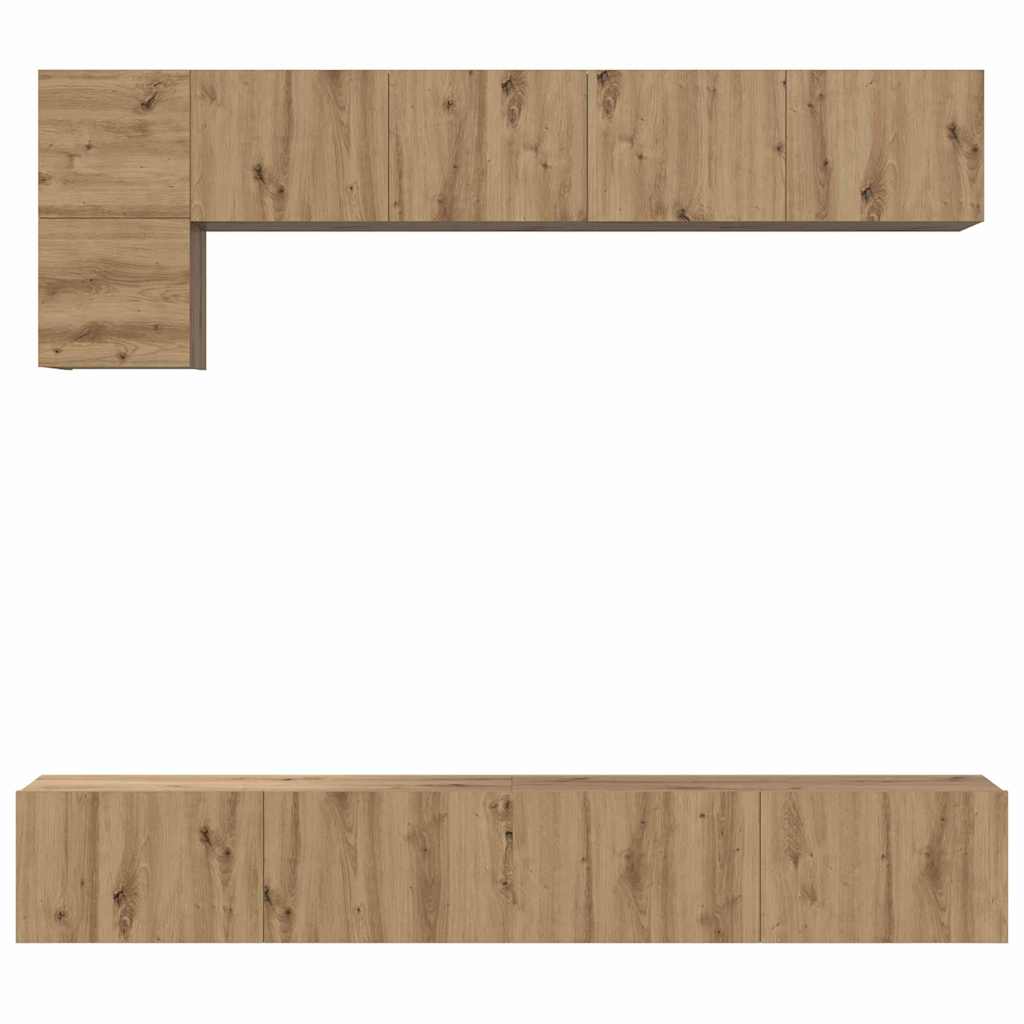 TV-Möbel-Set 5 pcs Eiche handwerklich 100 x 30 x 30 cm
