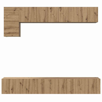 TV-Möbel-Set 5 pcs Eiche handwerklich 100 x 30 x 30 cm