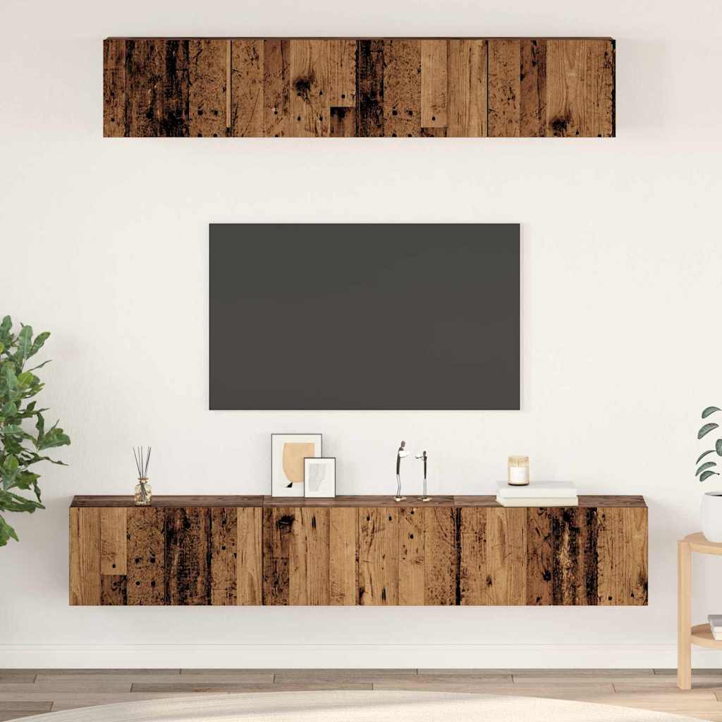 TV-Möbel-Set 5 pcs Altholz 100 x 30 x 30 cm Holzwerkstoff