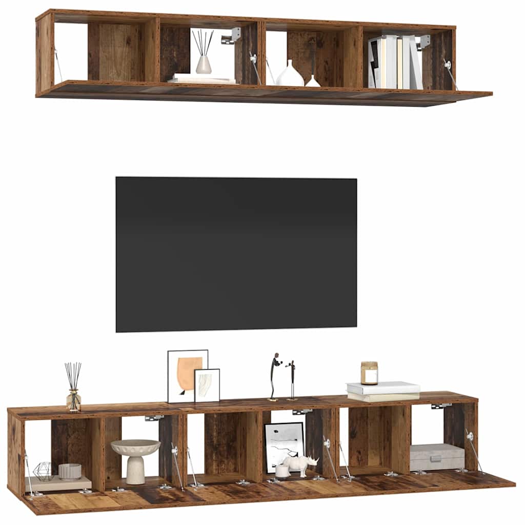 TV-Möbel-Set 5 pcs Altholz 100 x 30 x 30 cm Holzwerkstoff