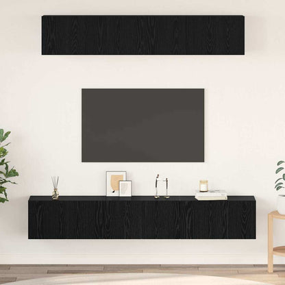TV-Möbel-Set Wandmontiert 5 pcs Schwarze Eiche 100 x 30 x 30 cm