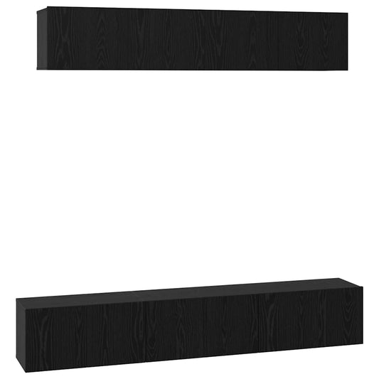 TV-Möbel-Set Wandmontiert 5 pcs Schwarze Eiche 100 x 30 x 30 cm