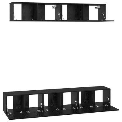 TV-Möbel-Set Wandmontiert 5 pcs Schwarze Eiche 100 x 30 x 30 cm