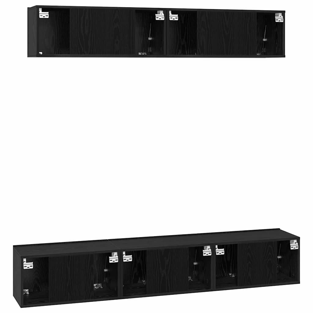TV-Möbel-Set Wandmontiert 5 pcs Schwarze Eiche 100 x 30 x 30 cm