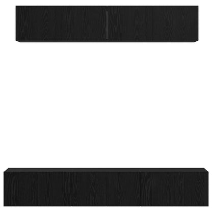 TV-Möbel-Set Wandmontiert 5 pcs Schwarze Eiche 100 x 30 x 30 cm