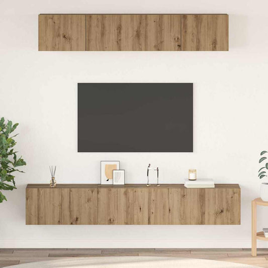 TV-Möbel-Set 5 pcs Eiche handwerklich 100 x 30 x 30 cm