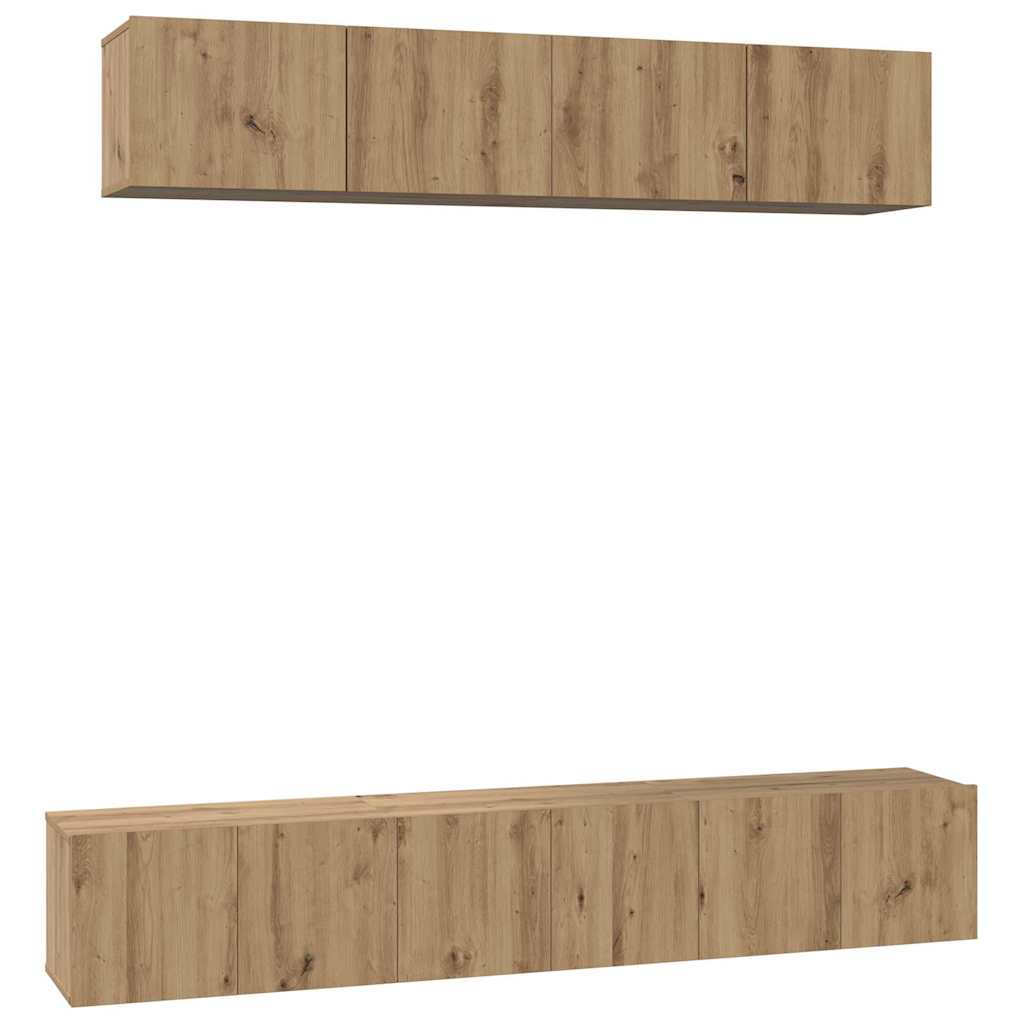 TV-Möbel-Set 5 pcs Eiche handwerklich 100 x 30 x 30 cm