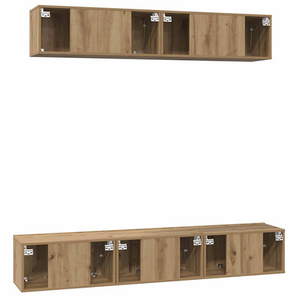 TV-Möbel-Set 5 pcs Eiche handwerklich 100 x 30 x 30 cm