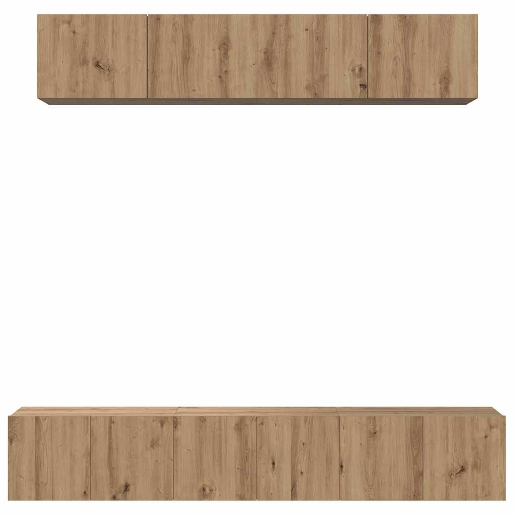 TV-Möbel-Set 5 pcs Eiche handwerklich 100 x 30 x 30 cm
