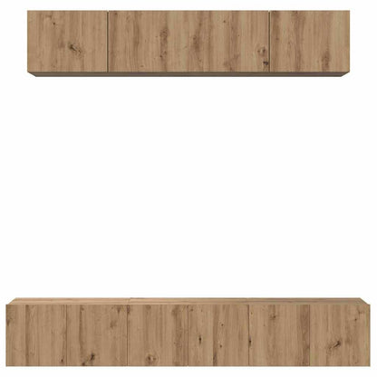TV-Möbel-Set 5 pcs Eiche handwerklich 100 x 30 x 30 cm