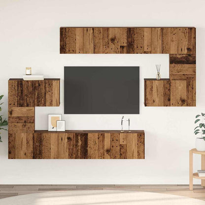 TV-Möbel-Set 8 pcs Altholz 80 x 30 x 30 cm Holzwerkstoff