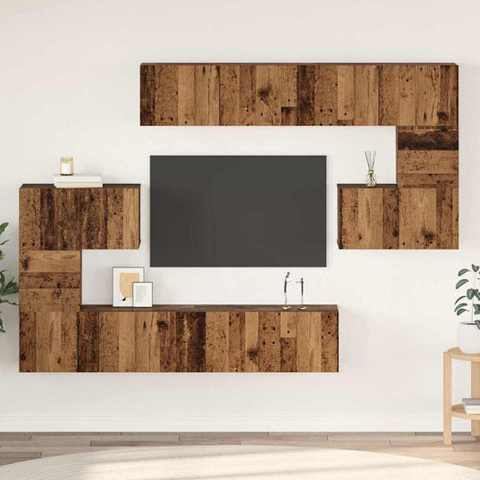 TV-Möbel-Set 8 pcs Altholz 80 x 30 x 30 cm Holzwerkstoff
