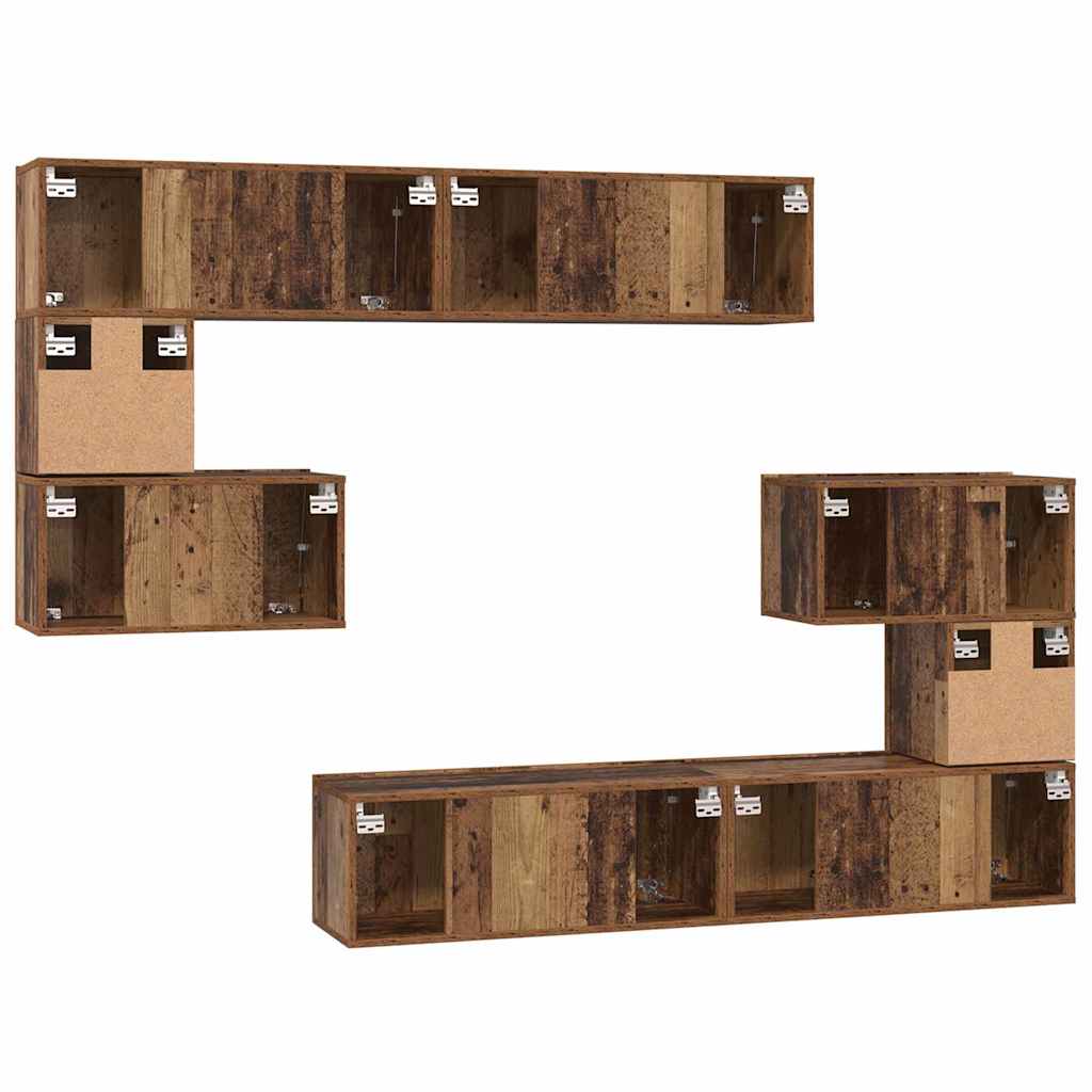 TV-Möbel-Set 8 pcs Altholz 80 x 30 x 30 cm Holzwerkstoff