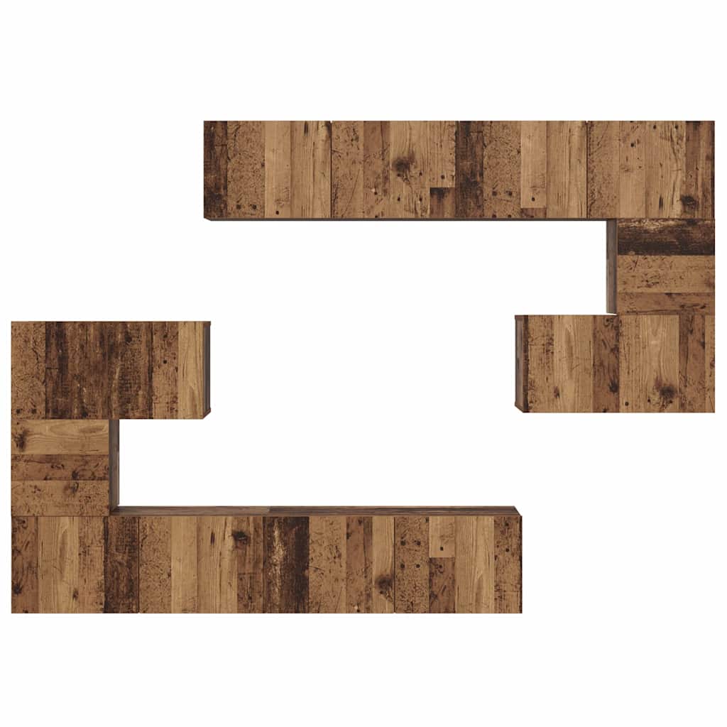 TV-Möbel-Set 8 pcs Altholz 80 x 30 x 30 cm Holzwerkstoff