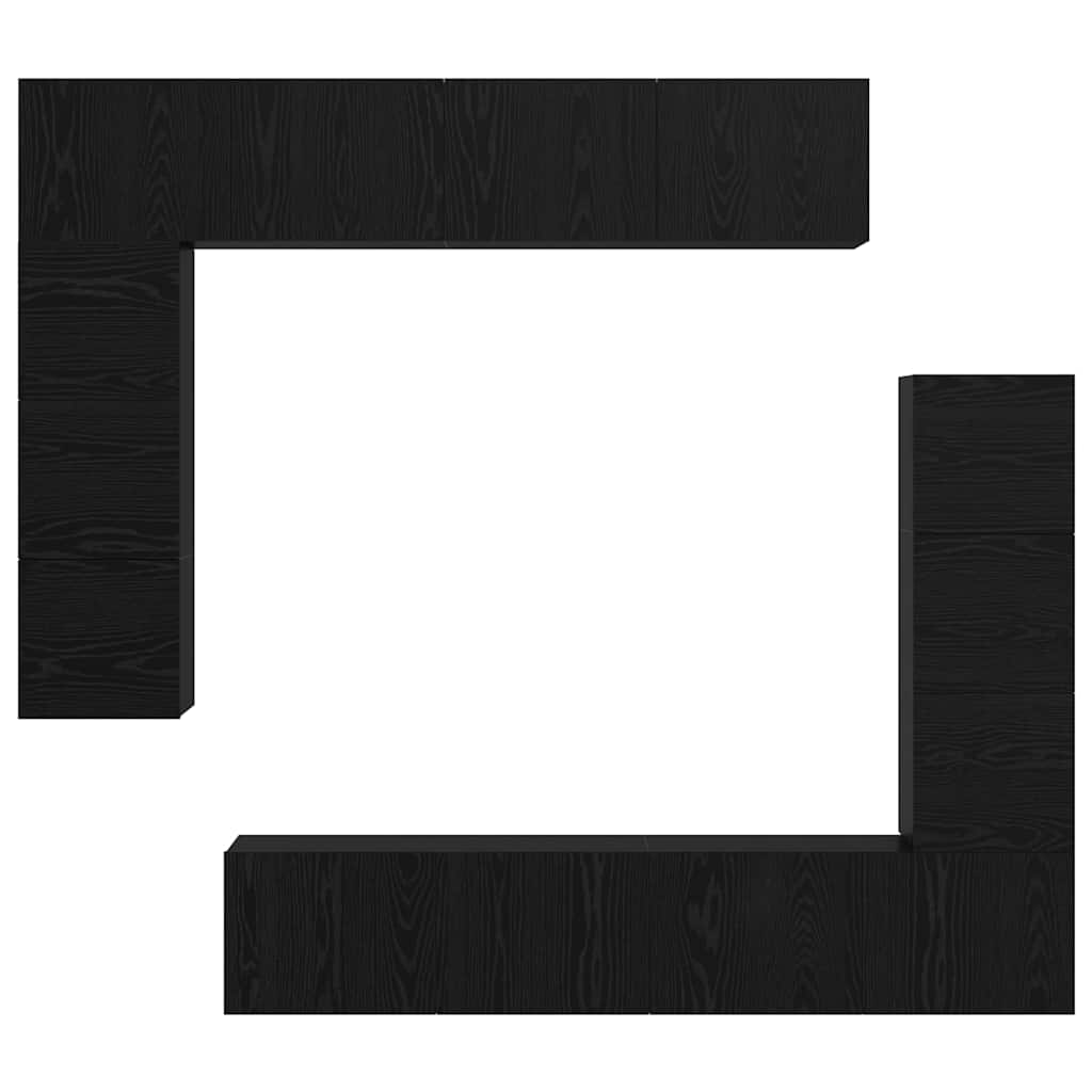 TV-Möbel-Set 8 pcs Schwarze Eiche 80 x 30 x 30 cm Holzwerkstoff