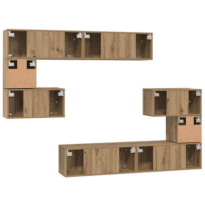 TV-Möbel-Set 8 pcs Eiche handwerklich 80 x 30 x 30 cm
